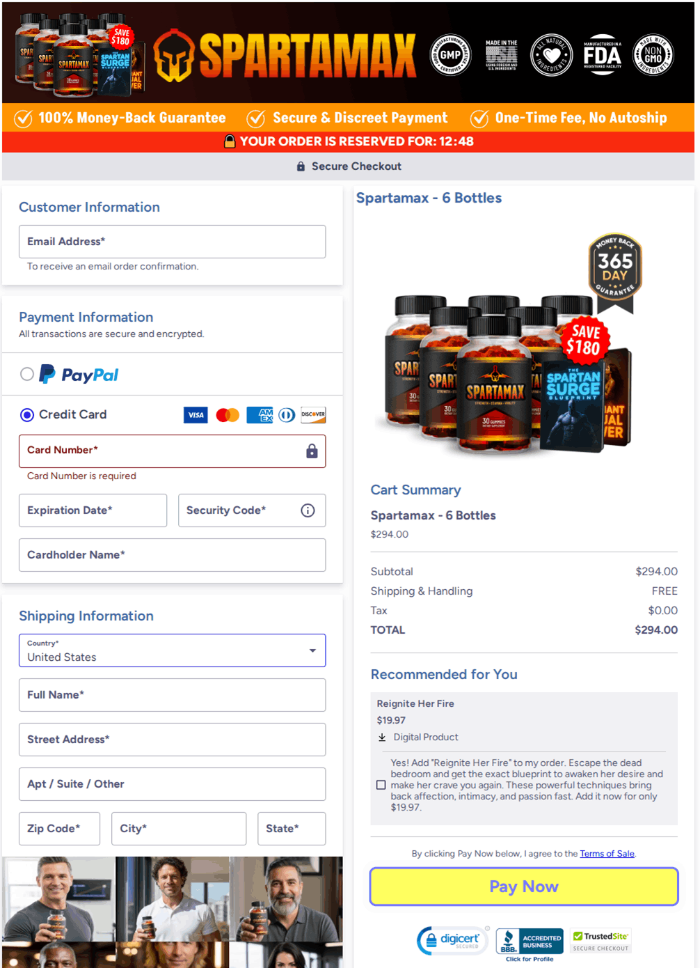 Spartamax  order page